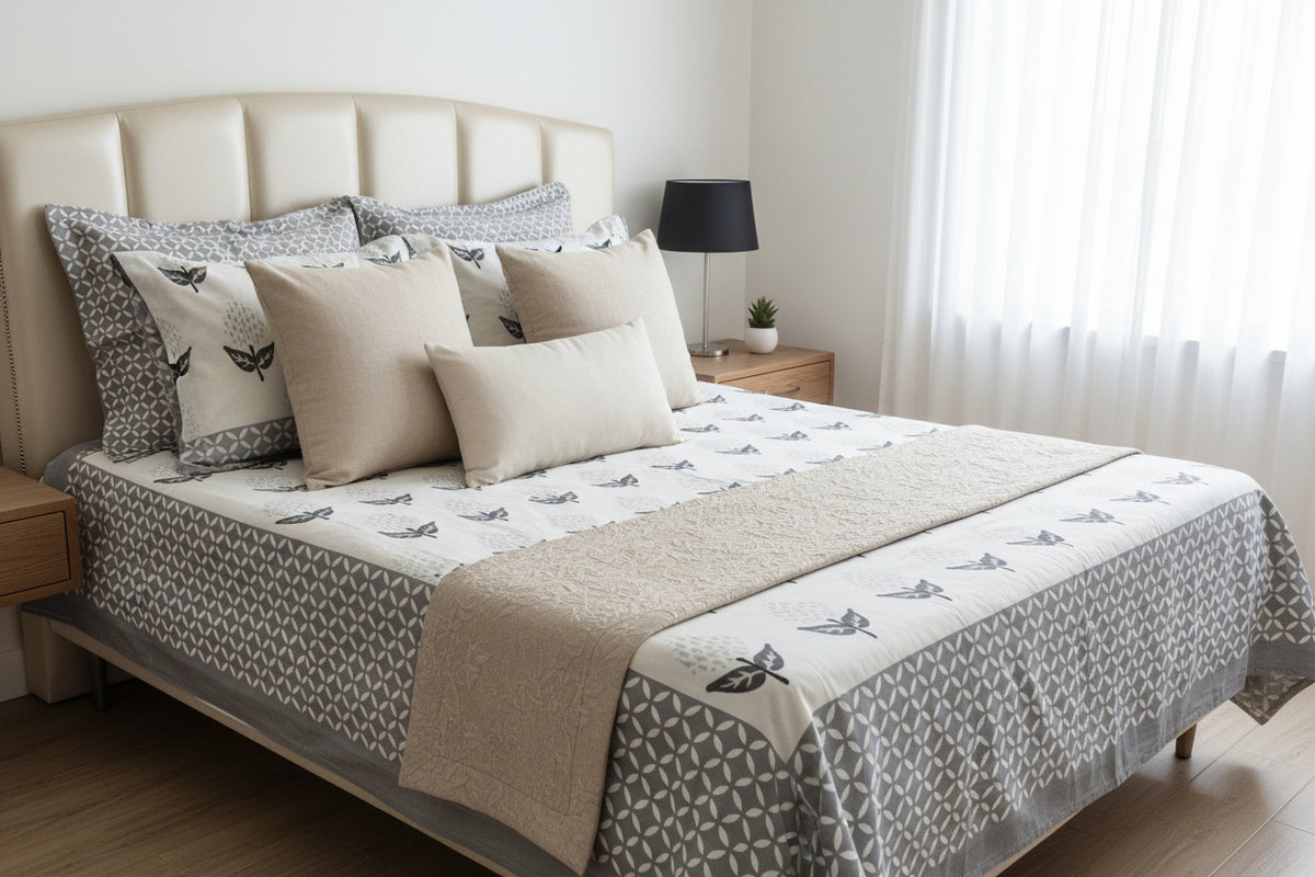 Grey Flutter Bedsheet