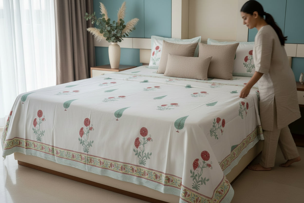 Ivory Blossom Bedsheet