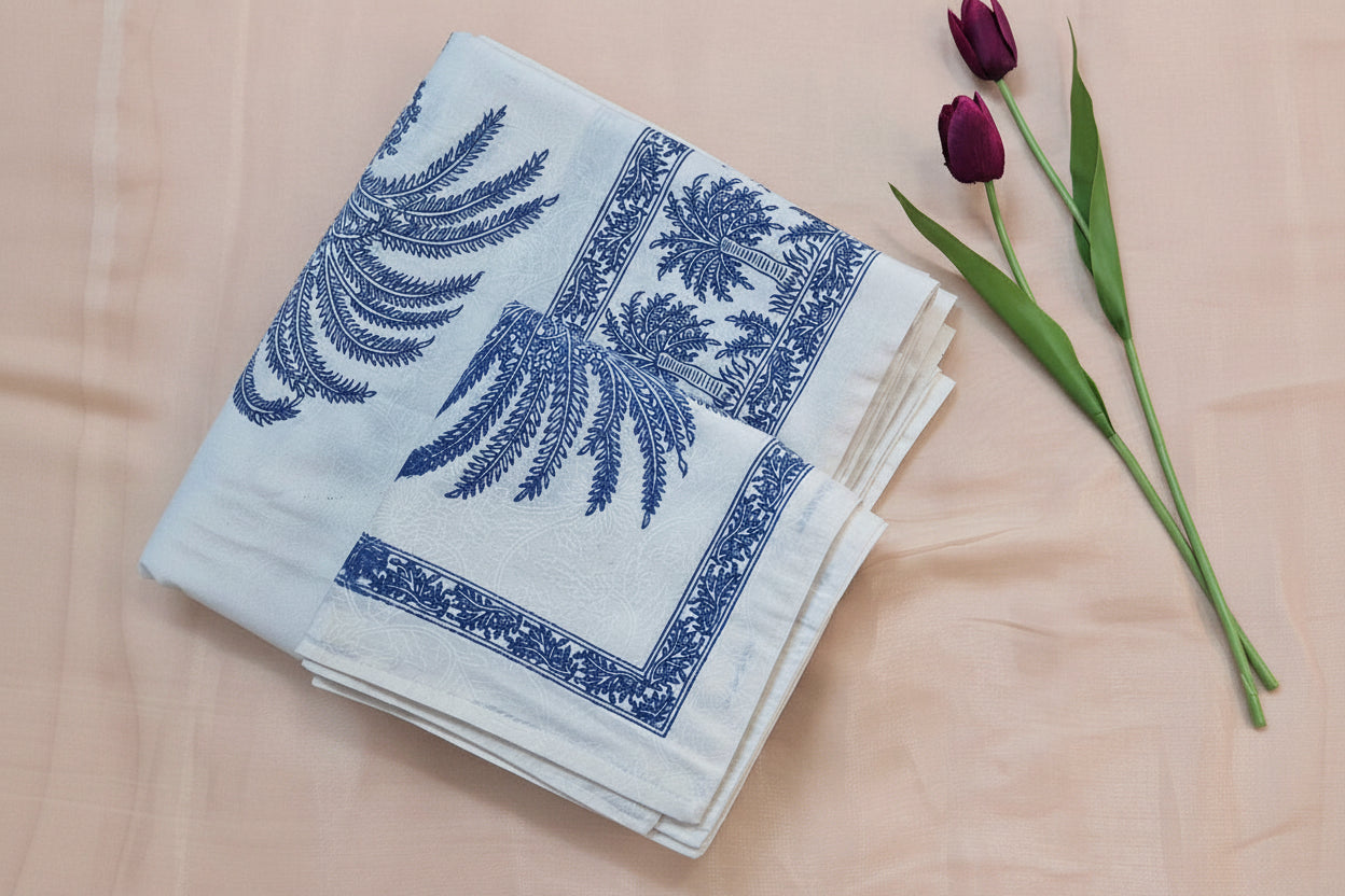 Khadi Indigo Bedsheet