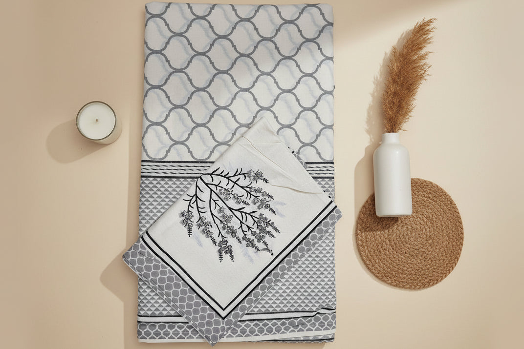Grey Trellis Bedsheet