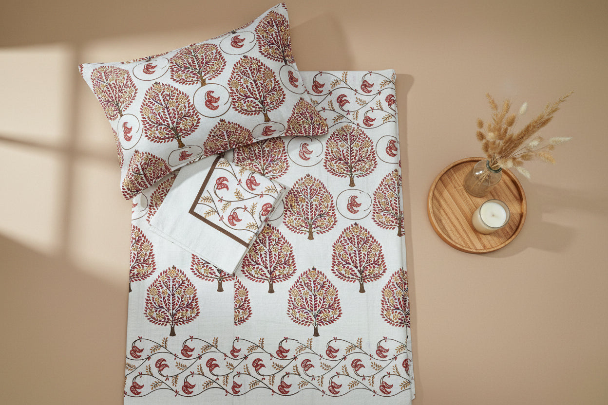 Rust Red Heritage Bedsheet