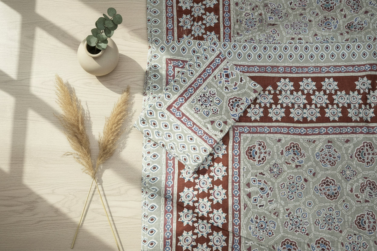 Rust Motif Kantha Prints