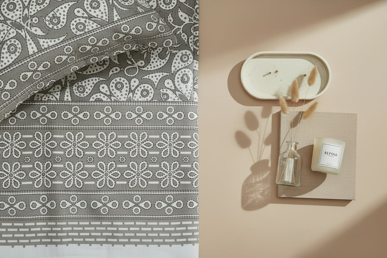 Dusty Taupe Kantha Prints