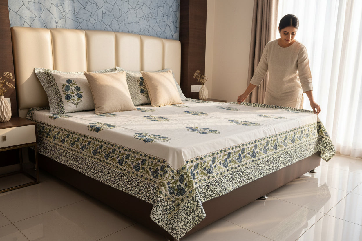 Ivory Flora Bedsheet