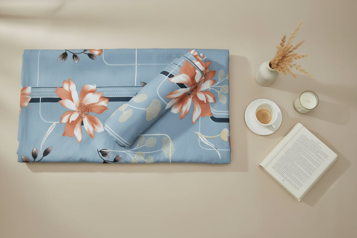 Blue Bloom Bedsheet