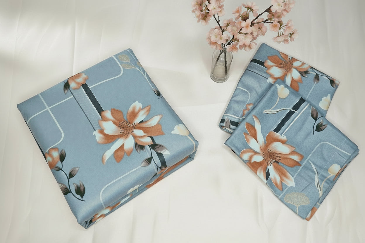 Blue Bloom Bedsheet